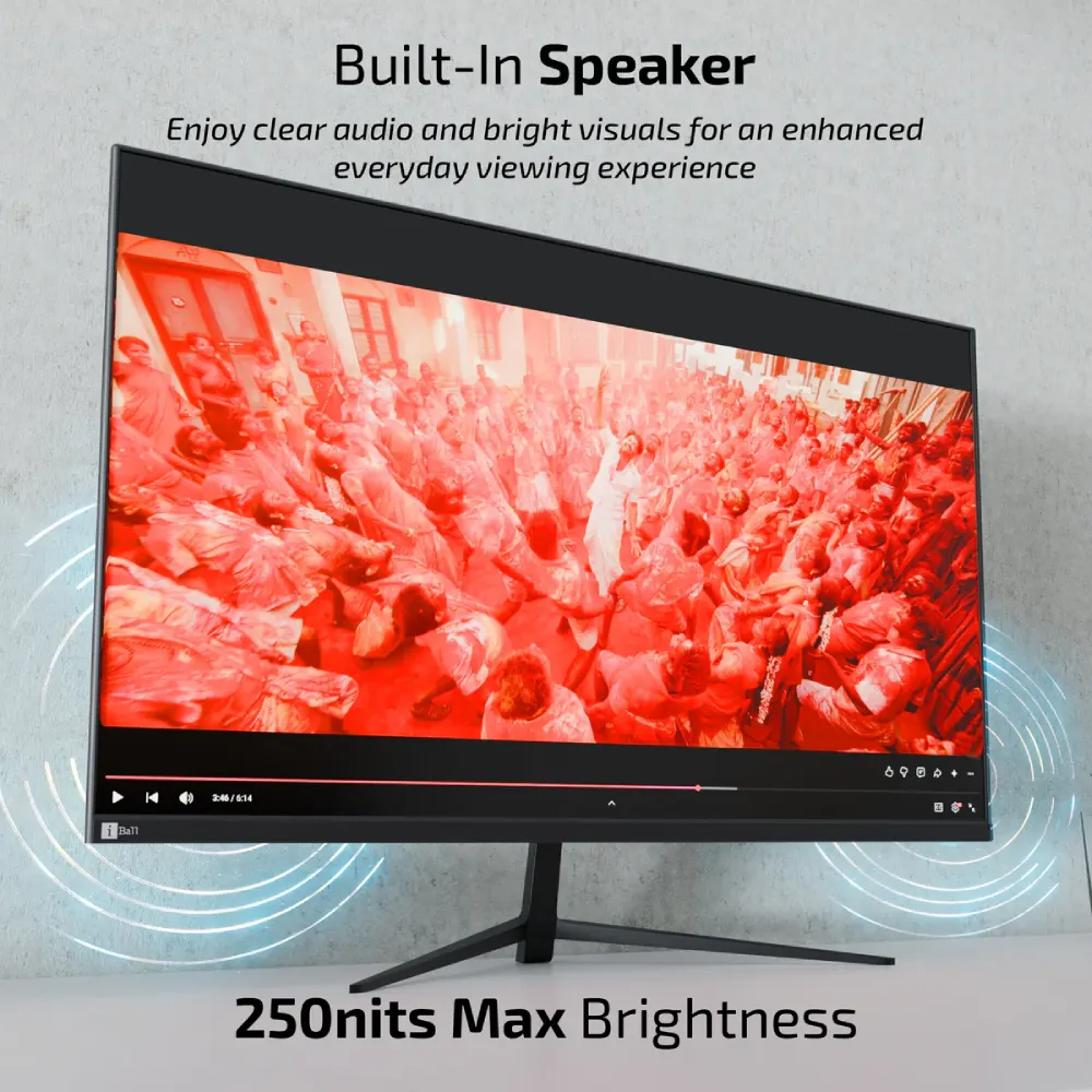Iball LED Monitor 27" FHD IPS 144 Hz with HDMI | DP (Bird i270) White view 3